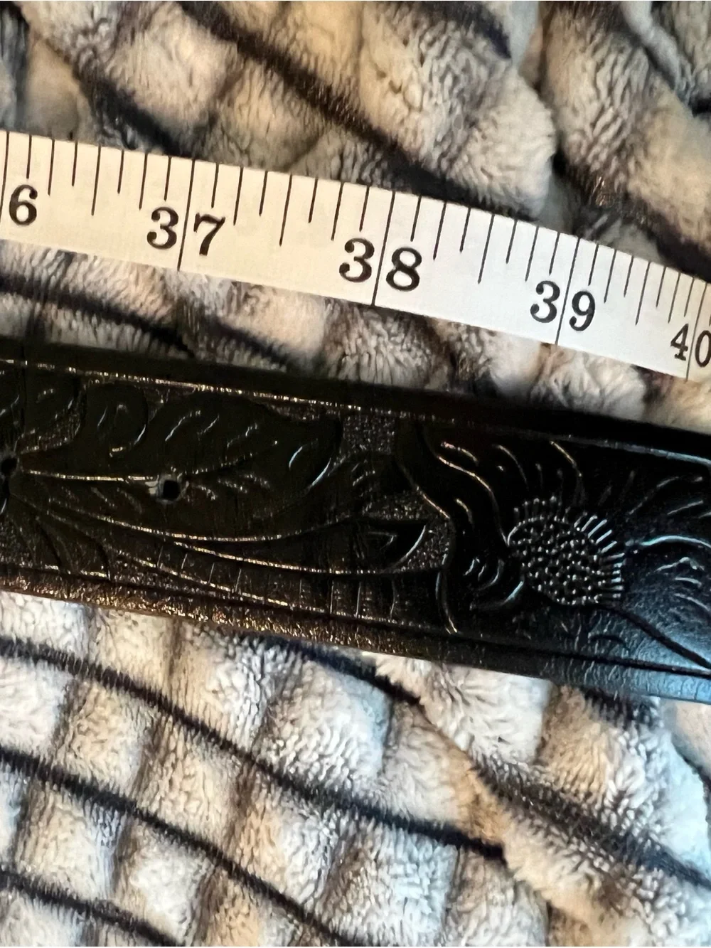 Western Black Leather Belt with Gold Longhorn Buckle